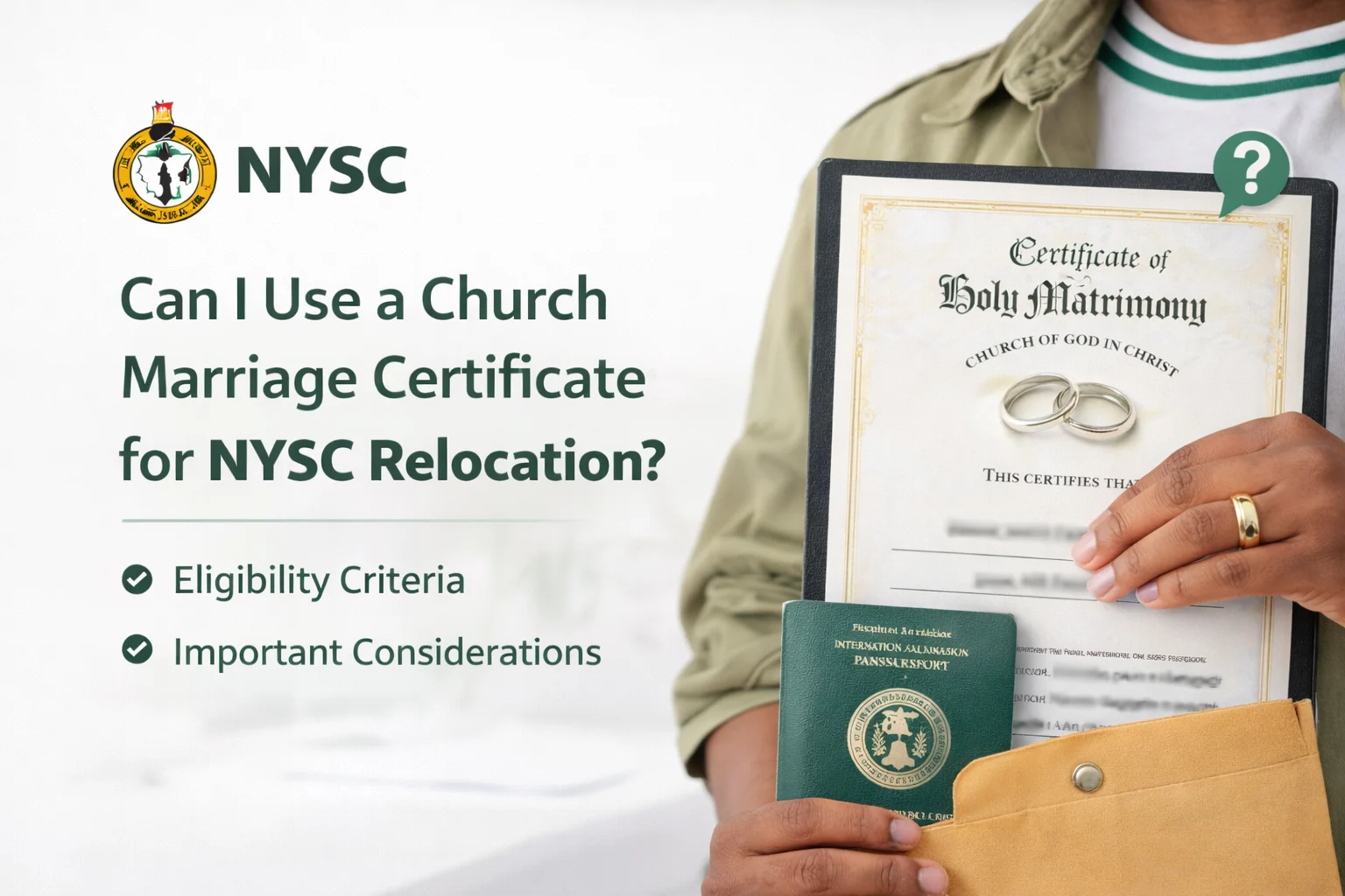 Can I Use a Church Marriage Certificate for NYSC Relocation
