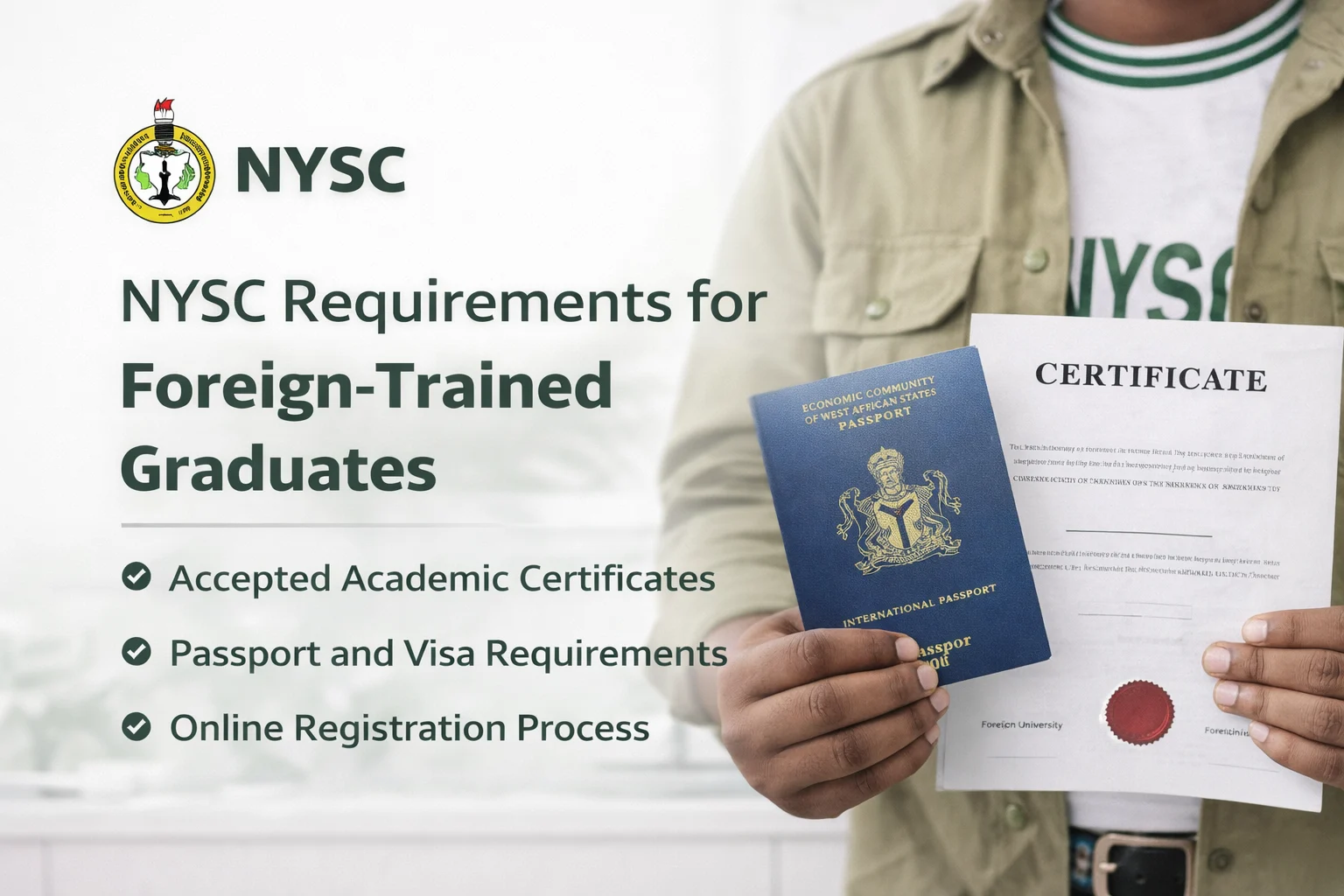 NYSC Requirements for Foreign-Trained Graduates