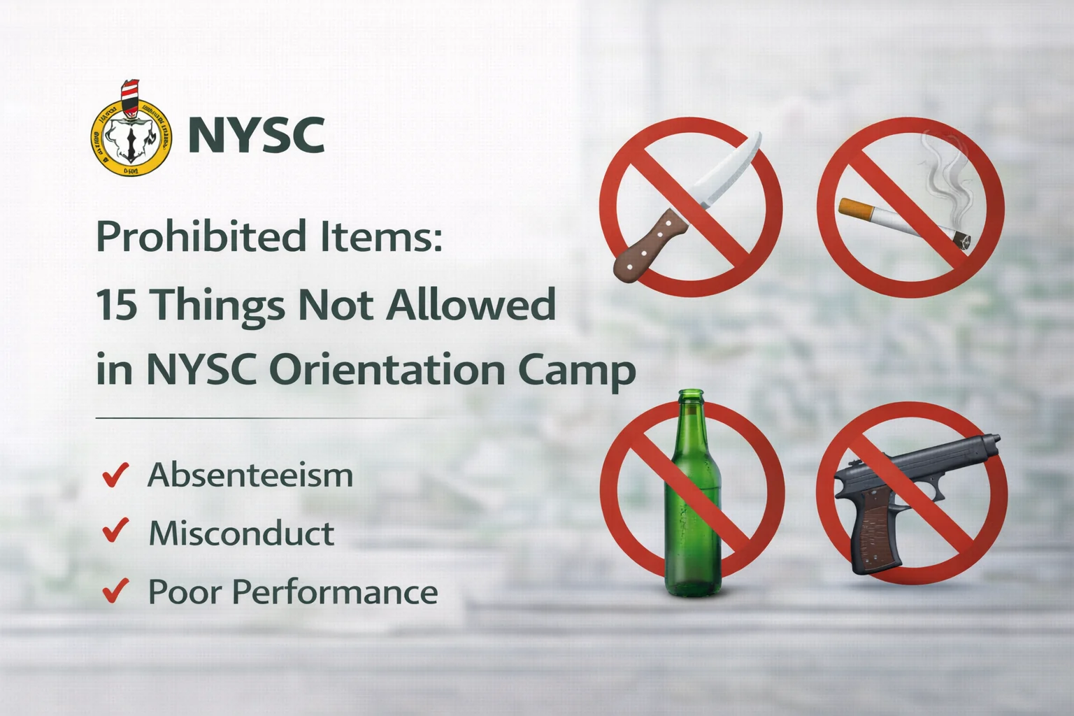 15 Things Not Allowed in NYSC Orientation Camp